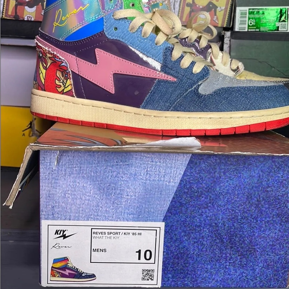 Reves Sport / KIY '85 Hi Multicolor Sneaker - Pink Lightning Accent